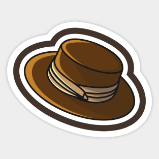 Fedora hat Sticker vector illustration. Hackers cap object icon concept. Hipster cap sticker symbol vector design with shadow. Sticker